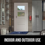 GORILLA GRIP 100% Waterproof All-Season WeatherMax Doormat 35x23, US Designed Natural Rubber, Stain and Fade Resistant, Low Profile Indoor Outdoor Door Mats, Easy Clean Patio Mat, Blue Sailing