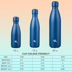 Insulated Water Bottles,12 oz Double Wall Stainless Steel Vacumm Metal Flask for Sports Travel,Blue