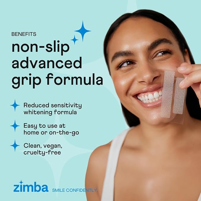 Zimba Teeth Whitening Strips for Teeth Sensitive, White Strips for Teeth Whitening, Teeth Whitener Stain Remover 28 White Strips Included Per Pack, 2 Pack (14 Day Treatment), Watermelon and Mint