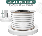 GZBtech Flexible LED Neon Rope Lights 66FT,AC 110-120V Waterproof Strip Light, 120 LEDs/M Cuttable Connectable Neon Lighting for Indoor Outdoor Home Decor/Commercial Building Use-Red 20M