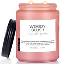 M&SENSE Rose Oud Wood Soy Candles 2 Wick, Large Scented Candles 19.4oz 110 Hour Long Lasting Burn Non Toxic Natural Luxury Aromatherapy Gifts for Women & Relaxing Spa Yoga