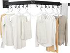 Wall Mount Clothes Drying Rack, 2-Fold Foldable & Sturdy Laundry Drying Rack Wall Mounted, [No Drilling] Space Saver for Laundry, Balcony, Bathroom, Patio, Dormitory, Apartment-Black