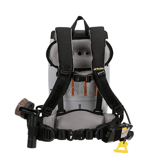 ProTeam Backpack Vacuums, ProVac FS 6 Commercial Backpack Vacuum with HEPA Media Filtration and Restaurant Tool Kit, 6 Quart, Corded