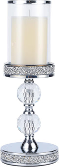 Candle Holders for Pillar Candle, Pillar Crystal Candle Holders, Candlesticks Holder for Wedding, Dining Coffee Table, Centerpieces, Home Decor CH00XM