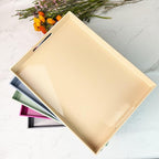 Beige Decorative Tray, Rectangular Large Serving Tray with Handles, Plastic Coffee Table Tray for Ottoman, Living Room, Kitchen Tabletop, 15.7” x 11.8” x1.6”