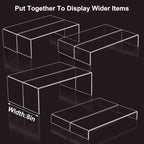 Acrylic Display Risers,12'' Large Display Stands, Thickened to 0.2''(5mm) Stackable Acrylic Shelves for Perfume Display, Clear Risers for Cupcake Stand,Pop Figurines,Tumbler,Food (Clear, 8PCS)