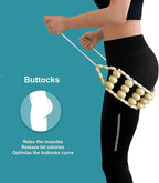 Wood Back Massage Roller Rope, Portable Wood Therapy Cellulite Massage Tools, Handheld Lymphatic Drainage Massager, Multi-Functional Manual Massage Roller Rope Strap for Full Body Muscle Pain Relief