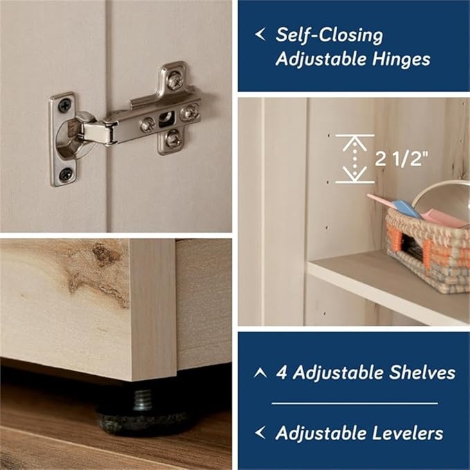 Sauder HomePlus Two Door Storage Cabinet/Pantry Cabinet, Pacific Maple Finish