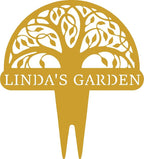Personalized Tree of Life Metal Garden Sign with Stake, Custom Family Name Sign for Outdoor, Nature Lover Gift