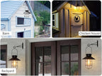 pearlstar Solar Lantern Outdoor 2 Packs Hanging Light Metal Solar Lamp with Warm White Edison Bulb Design for Garden Yard Patio Proch Decor(Black)