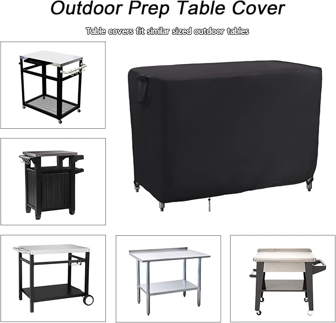Kingling Outdoor Table Cover 42 Inch, Waterproof Prep Table Covers Bar Table Protection Cover for Patio Table/Furniture - 42''L x 22''W x 35''H