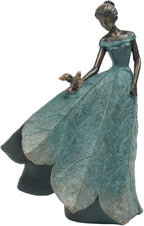Guichifun Fairy Statue Collection Home Decoration - Leaf Angel Girls Resin Gardening Gifts for Women Statues for Garden Fairy Indoor or Outdoor Yard Figurines 5.5 x 3.25 x 8 Inch