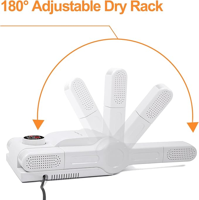 FORLIM [Upgraded Temperature Control] Boot Dryer for Work Boots - Shoe Dryer with 24-Hour Delay Timer, Portable Glove Dryer & Boot Warmer, Automatic Shut-Off Timer, Folding Design, Smart Panel, White