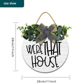 Funny Hanging Wall Sign for Front Door Home Kitchen Decor Rustic Wooden Round Sign Wall Decoration for Kitchen Dining Room Living Room Bedroom Outdoor