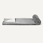 Amazon Basics Reversible Sherpa Throw Blanket, Dark Gray, 50"x60"