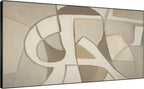SIGNWIN 24"x46" Extra Large Framed Wall Art Neutral Abstract Geometric in Mid-Century Style, Retro-Inspired Design for Home Living Room Bedroom Decor (Frame Assembly Required)
