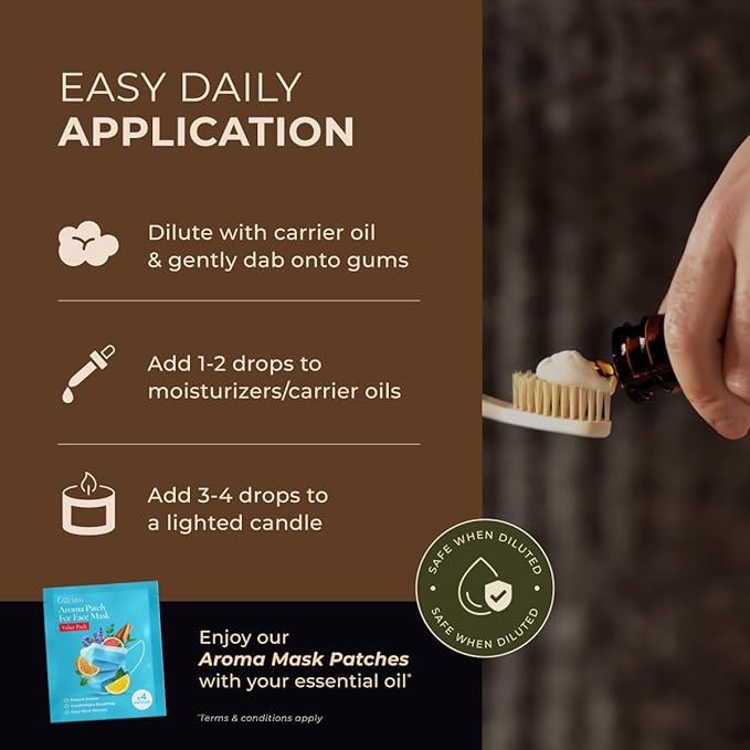 Clove Essential Oil for Teeth & Gums - 100% Pure Natural Clove Bud Oil