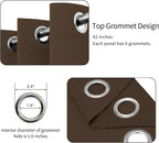 Easy-Going Blackout Curtains for Bedroom, Solid Thermal Insulated Grommet and Noise Reduction Window Drapes, Room Darkening Curtains for Living Room, 2 Panels (42 x 63 in, Brown)