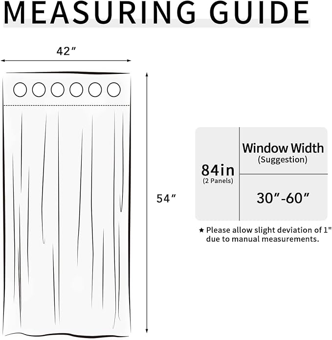 Easy-Going Blackout Curtains for Bedroom, Solid Thermal Insulated Grommet and Noise Reduction Window Drapes, Room Darkening Curtains for Living Room, 2 Panels (42x54 in, White)