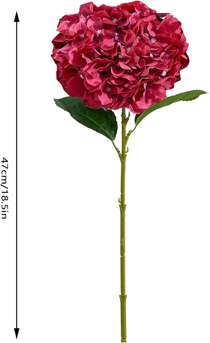 8Pcs Fake Flowers Silk Hydrangea Artificial Flowers Bouquets Faux Hydrangea Stems for Home Table Centerpieces Wedding Party Decoration