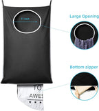 KEEPJOY 2 Pack Door Hanging Laundry Hamper, XL Hanging Bag with Large Opening and 2 Hooks for Whole Family - 36.5X22.5 inch - Black (2pack)