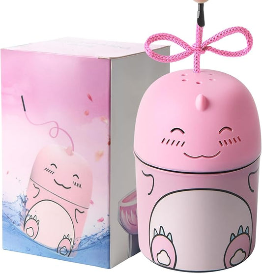 Toilet Bowl Cleaners Bottle Cute Dinosaur Shaped Bathroom Toliet Bowl Cleaner Toilet Tank Cleaner with Fresh Peach Scent (Pink)