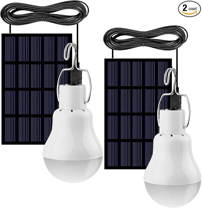 Solar Light Bulb Portable 350LM Solar Powered Camping Light Led Lantern Outdoor for Lamp Light Hiking Fishing Tent Indoor Shed Chicken Coop Hurricane Emergency with USB Chargeable