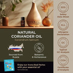 Gya Labs Coriander Essential Oil for Diffuser - 0.34 Fl Oz - 100% Pure Natural Coriander Oil for Skin, Aromatherapy, Skincare Massages & Candle Making Scent