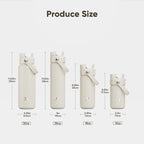 Kids Insualated Water Bottle with Straw - 12oz Stainless Steel Water Bottle with Dual Spouts, Leak-Proof, BPA-Free, Double Wall Vacuum Keeps Cold for 24 Hours for Sports, Travel, School (Cream Moon)