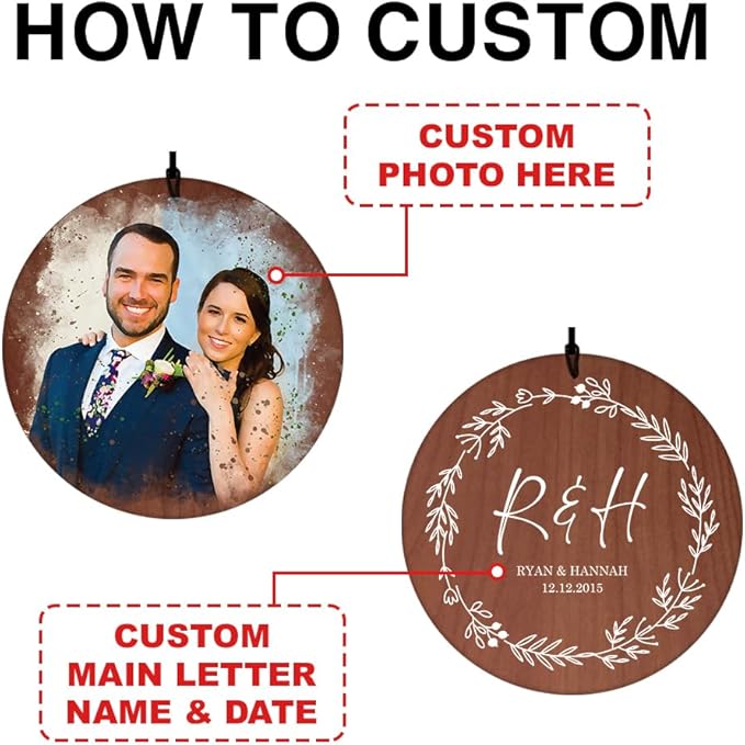 ASTARIN Wedding Wind Chimes for Outside, Custom Photo Personalized Wind Bells, Memorial Gifts for Anniversary, Celebration, Metal Wind Chime Gift in Garden, Patio, Porch, 36'' (Wedding-1)