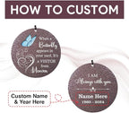 Sympathy Wind Chimes, Personalized Butterfly Wind Chimes for Loss of Loved One, Commemorative Sympathy Gifts for Funeral, in Memory of Dad/Mom/Husband/Wife