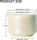 10 Inch Ceramic Plant Pot with Drainage – Large Flower Pot for Indoor Outdoor Plants, Modern Decorative Planter for Patio, Balcony, Garden, or Home Decor