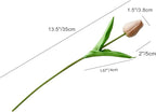Mandy's Artificial Tulips 20 Stems Light Brown PU Faux Flowers for Wedding Home Decor 13.5 Inch