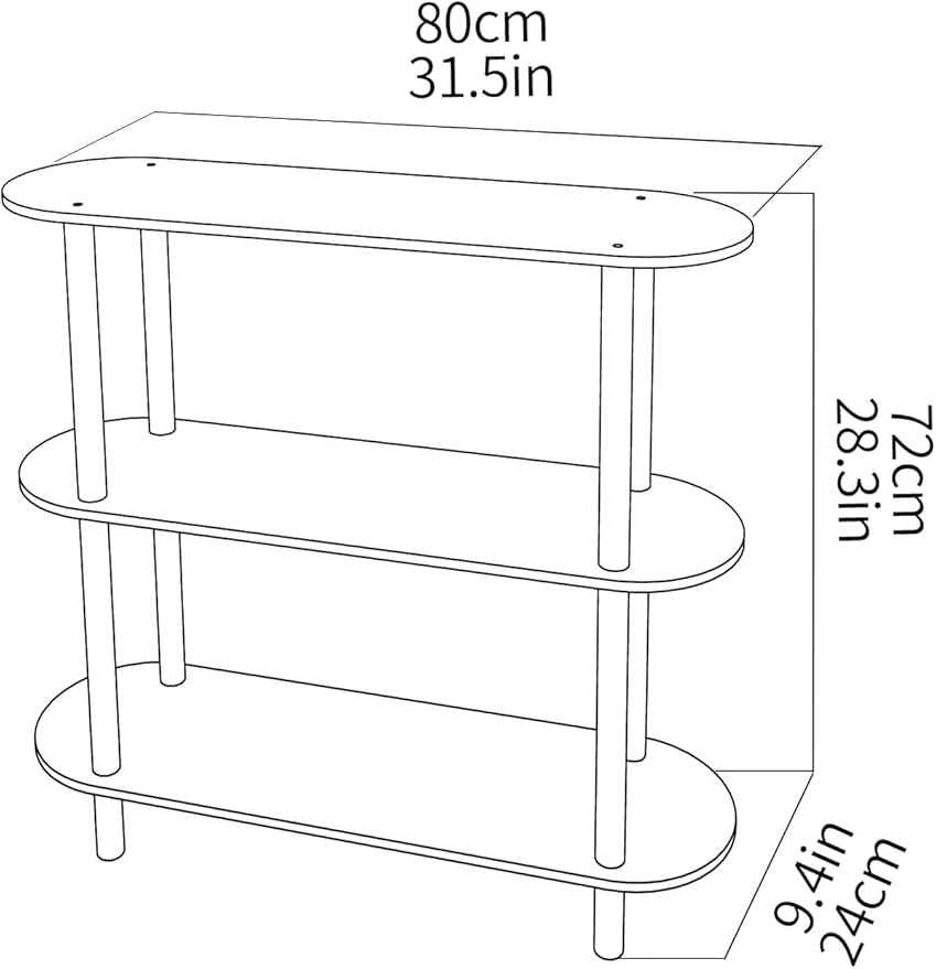 Clear Bookshelf, Acrylic Bookcase with Open Book Shelf Console Table for Entryway Office Living Room Bedroom (3 Tier Clear)