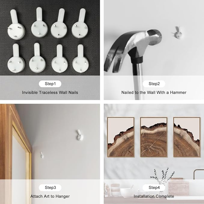 HPINUB Framed Tree Rings Wood Wall Art Set, Modern Beige Wood Stump Wall Decor, Abstract Black and Gray Tree Spiral Wall Painting, Nature-Inspired Art Print for Living Room, Bedroom, Office-24"x36"x3