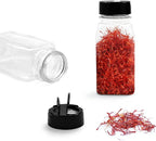 RoyalHouse - 6 Pack 14 Oz Plastic Spice Jars with Black Cap, Clear and Safe Plastic Bottle Containers with Shaker Lids for Storing Spice, Herbs and Seasoning Powders, BPA Free, Made in USA