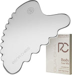 Rena Chris Body Gua Sha Tools, Stainless Steel GuaSha Tool, Manual Massage Sticks for Jawline Sculpting and Puffiness Reducing, Whole Body Skin Care Massager (Silver)