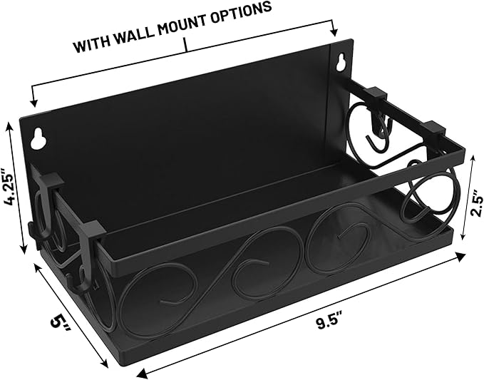 LEONARDLEE Magnetic spice Rack, Stronger Magnet with Wall Mount Option. 4 Removable Hooks, Perfect Space Saver for Kitchen- for Holding Spices, Jars, Bottle, cans (Pack of 2)
