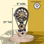 Chevrolet Small Block V8 Rotating Gear Clock – Stainless Steel Timing Chain Desk Clock by Clock9Nine, Chevy Truck Garage Decor, Muscle Car Gift, Hot Rod Man Cave Collectible, Car Show Trophy