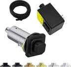 BESTILL Garbage Disposal Air Switch Kit, Square Raised Push Button Ideal for Long Nails, Cordless Sink Top Brass Switch for Food Waste Disposer, Matte Black, Compatible with all Garbage Disposals