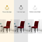 Joccun Chair Covers for Dining Room Set of 4, Dining Chair Slipcovers Stretch Dining Room Chair Covers Seat Protector,Washable Parsons Chair Cover for Home,Banquet(Red Dahlia,4 Pack)