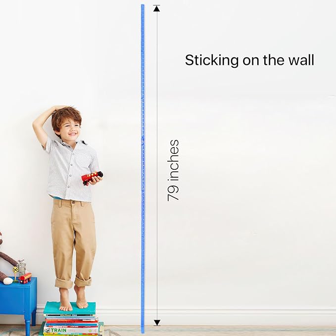 Height Measurement for Wall, Children Height Chart Ruler, Portable 3D Removable Growth Chart, Wall Height Measurement for Kids and Nursery Medical Office 79 inch (Blue)