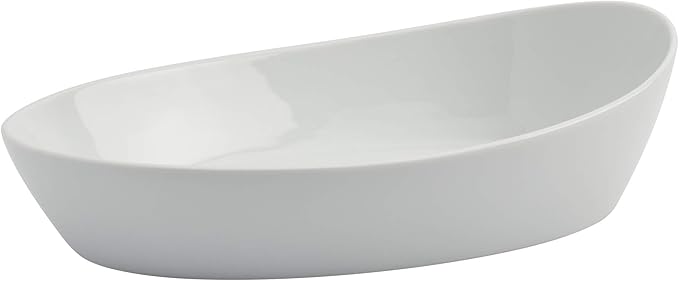 Denmark White Porcelain Chip Resistant Scratch Resistant Commercial Grade Serveware, 3 Piece Oval Serving Bowl Set