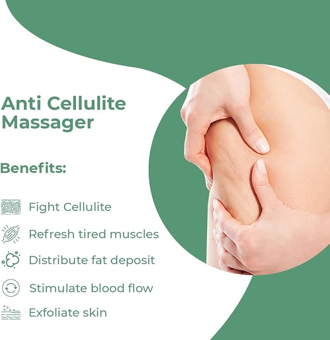 Anti Cellulite Massager Roller - Anticellulite Fascia Blaster for Cellulite Remover - Improves Blood Flow Use Cellulite Brush & Cellulite Roller with Cream or Oil for Cellulite Treatment