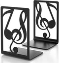 Metal Book Ends 1 Pair for Heavy Books & Shelves - Black Home Decorative Book Shelf Holder Gifts
