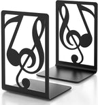 Metal Book Ends 1 Pair for Heavy Books & Shelves - Black Home Decorative Book Shelf Holder Gifts