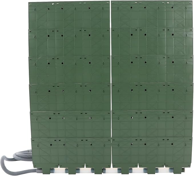 36 Pockets Hanging Planter Bags, Vertical Wall Mounted Plant Planting Grow Bags, Stackable Wall Planter with Timer, Self Watering Hanging Planters for Outdoor Indoor Garden-Green