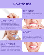 MySmile Non-Sensitive 10Pcs Teeth Whitening Strips Kit with Waterproof 28X LED Light 10-Min Fast Remove Coffee Wine Tobacco 20 Years of Stains Whitening Tooth Care Oral Safe for Enamel