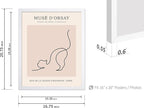 Poster Master Vintage Poster - Retro One Line Cat Drawing Print - Cat Art - Minimal Gift for Men, Women, Animal Lover - Abstract Wall Decor for Home, Office, Bedroom, 16x20 White Framed