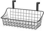 LeleCAT Cabinet Door Organizer Basket with hook Grid Storage Basket, Hang it behind a door or on a railing,BLack,4 Pack